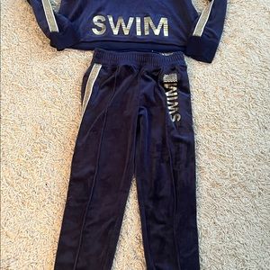 Justice navy Swim track suit set